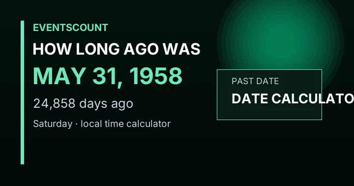 How Long Ago Was May 31, 1958?