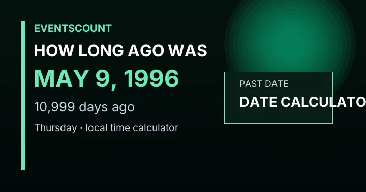 How Long Ago Was May 9, 1996?