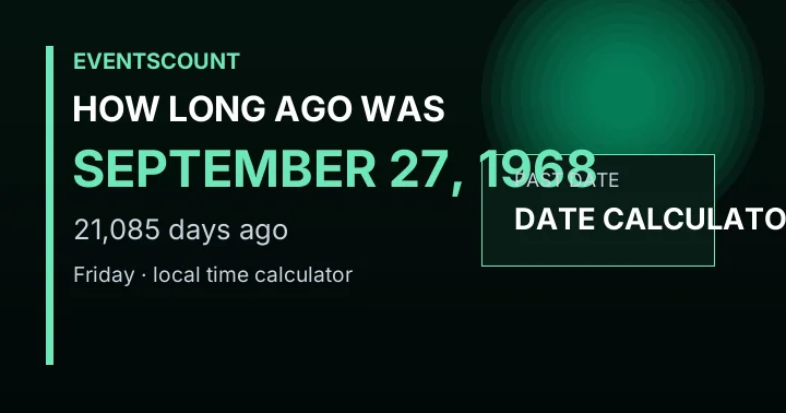 How Long Ago Was September 27, 1968?