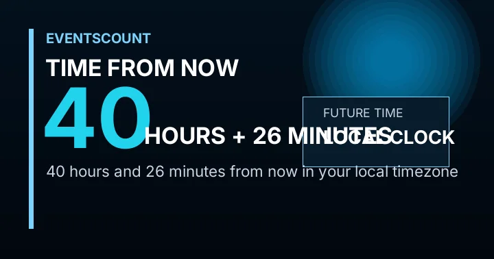 40 Hours 26 Minutes From Now
