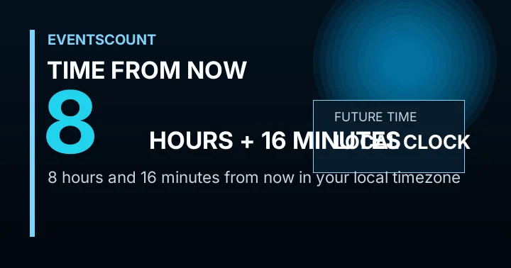 8 Hours 16 Minutes From Now