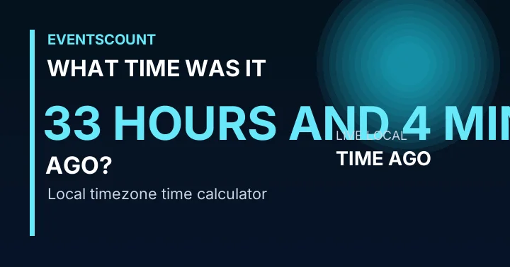 What Time Was It 33 Hours And 4 Minutes Ago?