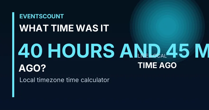 What Time Was It 40 Hours And 45 Minutes Ago?